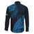 Fiji Rugby Family Matching Long Sleeve Bodycon Dress and Hawaiian Shirt Kaiviti Fijian Tribal World Cup Blue No2 LT9 - Polynesian Pride