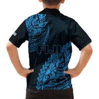 Fiji Rugby Kid Hawaiian Shirt Kaiviti Fijian Tribal World Cup Blue No2 LT9 - Polynesian Pride
