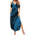 Fiji Rugby Summer Maxi Dress Kaiviti Fijian Tribal World Cup Blue No2 LT9 Women Blue - Polynesian Pride