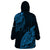 Fiji Rugby Wearable Blanket Hoodie Kaiviti Fijian Tribal World Cup Blue No2 LT9 - Polynesian Pride