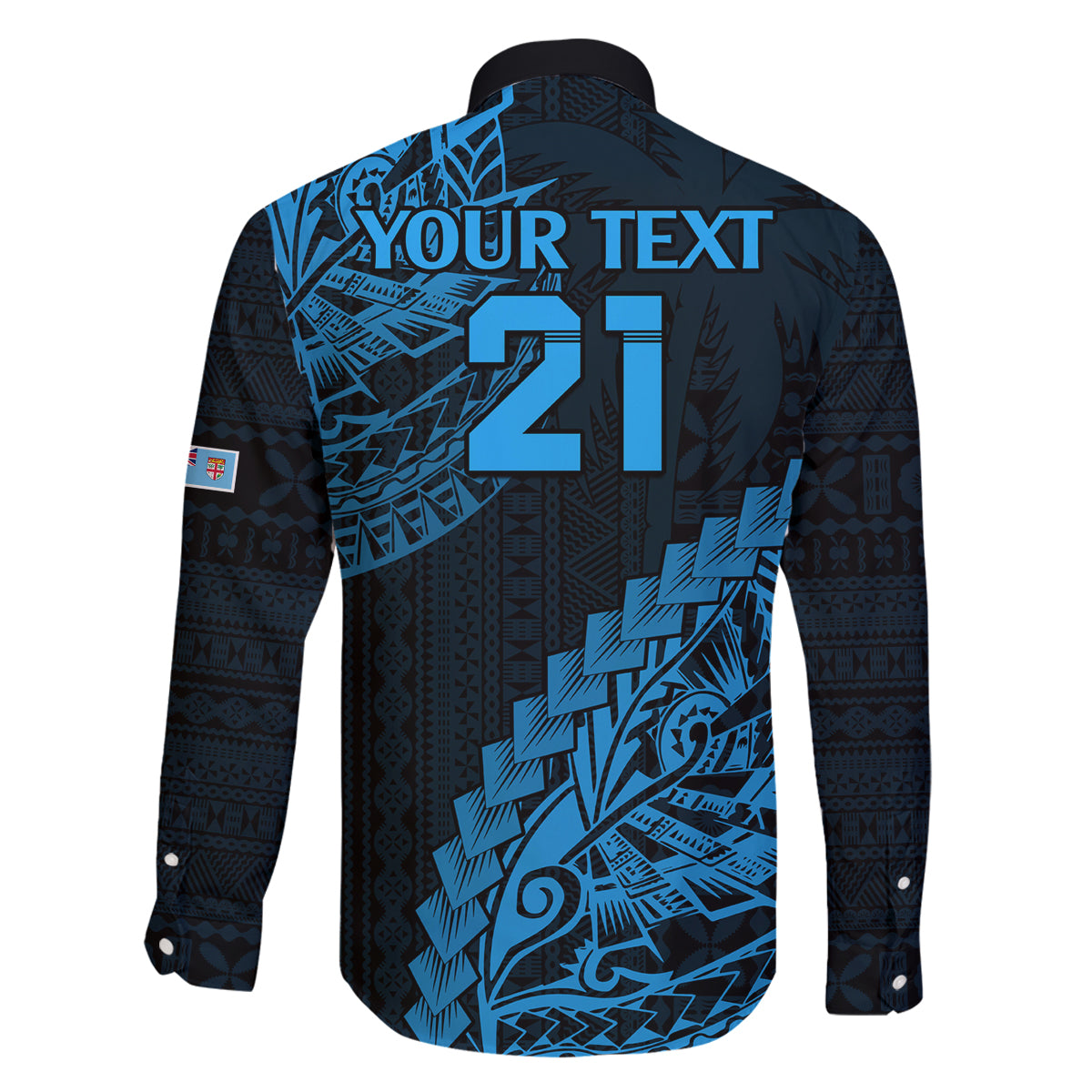 Custom Fiji Rugby Family Matching Off Shoulder Maxi Dress and Hawaiian Shirt Kaiviti Fijian Tribal World Cup Blue No2 LT9 - Polynesian Pride