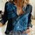 Custom Fiji Rugby Women Casual Shirt Kaiviti Fijian Tribal World Cup Blue No2 LT9 Female Blue - Polynesian Pride