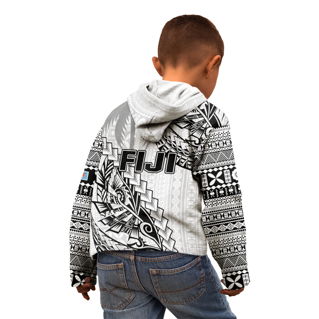 Fiji Rugby Kid Hoodie Kaiviti Fijian Tribal World Cup White LT9 - Polynesian Pride