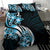 Plumeria Tribal Tattoo Bedding Set Blue Polynesian Pattern