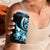 Plumeria Tribal Tattoo 4 in 1 Can Cooler Tumbler Blue Polynesian Pattern