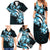 Plumeria Tribal Tattoo Family Matching Summer Maxi Dress and Hawaiian Shirt Blue Polynesian Pattern