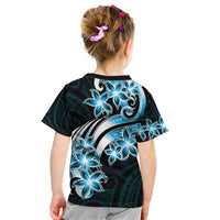 Plumeria Tribal Tattoo Kid T Shirt Blue Polynesian Pattern