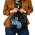 Plumeria Tribal Tattoo Shoulder Handbag Blue Polynesian Pattern