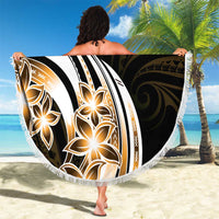 Plumeria Tribal Tattoo Beach Blanket Gold Polynesian Pattern