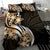 Plumeria Tribal Tattoo Bedding Set Gold Polynesian Pattern