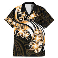Plumeria Tribal Tattoo Family Matching Mermaid Dress and Hawaiian Shirt Gold Polynesian Pattern LT9 Dad's Shirt - Short Sleeve Gold - Polynesian Pride