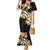 Plumeria Tribal Tattoo Family Matching Mermaid Dress and Hawaiian Shirt Gold Polynesian Pattern