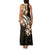 Plumeria Tribal Tattoo Family Matching Tank Maxi Dress and Hawaiian Shirt Gold Polynesian Pattern