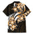 Plumeria Tribal Tattoo Hawaiian Shirt Gold Polynesian Pattern