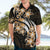 Plumeria Tribal Tattoo Hawaiian Shirt Gold Polynesian Pattern