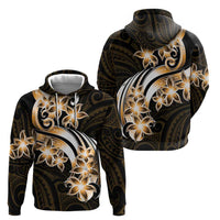Plumeria Tribal Tattoo Hoodie Gold Polynesian Pattern
