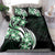 Plumeria Tribal Tattoo Bedding Set Green Polynesian Pattern