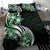 Plumeria Tribal Tattoo Bedding Set Green Polynesian Pattern