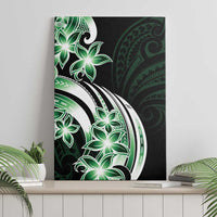 Plumeria Tribal Tattoo Canvas Wall Art Green Polynesian Pattern