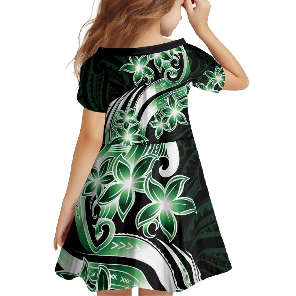 Plumeria Tribal Tattoo Family Matching Mermaid Dress and Hawaiian Shirt Green Polynesian Pattern LT9 - Polynesian Pride