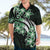 Plumeria Tribal Tattoo Hawaiian Shirt Green Polynesian Pattern