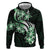 Plumeria Tribal Tattoo Hoodie Green Polynesian Pattern