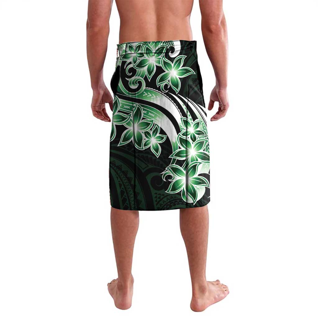 Plumeria Tribal Tattoo Lavalava Green Polynesian Pattern