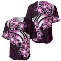Plumeria Tribal Tattoo Baseball Jersey Pink Polynesian Pattern