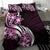 Plumeria Tribal Tattoo Bedding Set Pink Polynesian Pattern