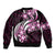 Plumeria Tribal Tattoo Bomber Jacket Pink Polynesian Pattern