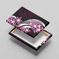 Plumeria Tribal Tattoo Canvas Wall Art Pink Polynesian Pattern