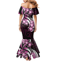 Plumeria Tribal Tattoo Family Matching Mermaid Dress and Hawaiian Shirt Pink Polynesian Pattern LT9 - Polynesian Pride