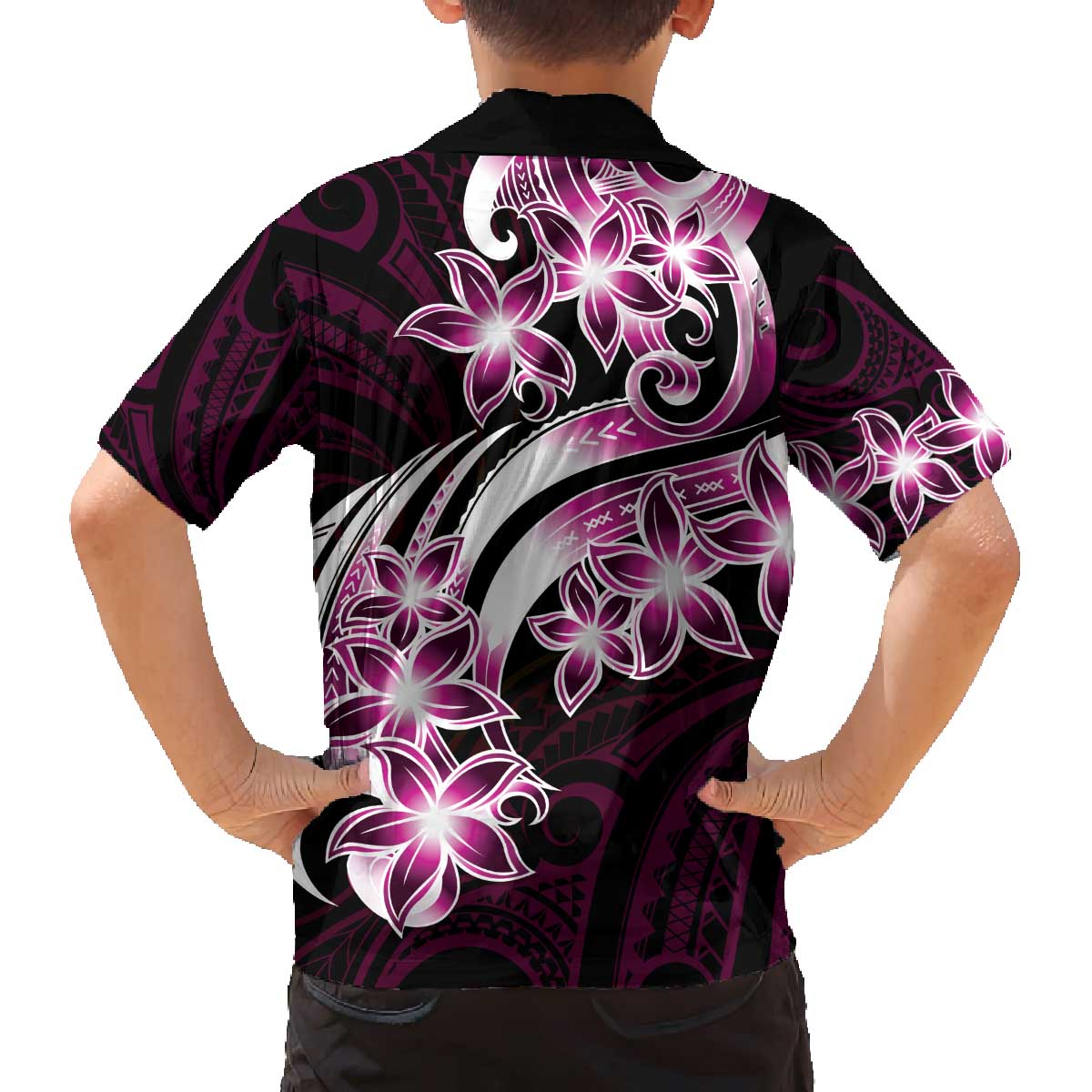 Plumeria Tribal Tattoo Family Matching Puletasi and Hawaiian Shirt Pink Polynesian Pattern LT9 - Polynesian Pride