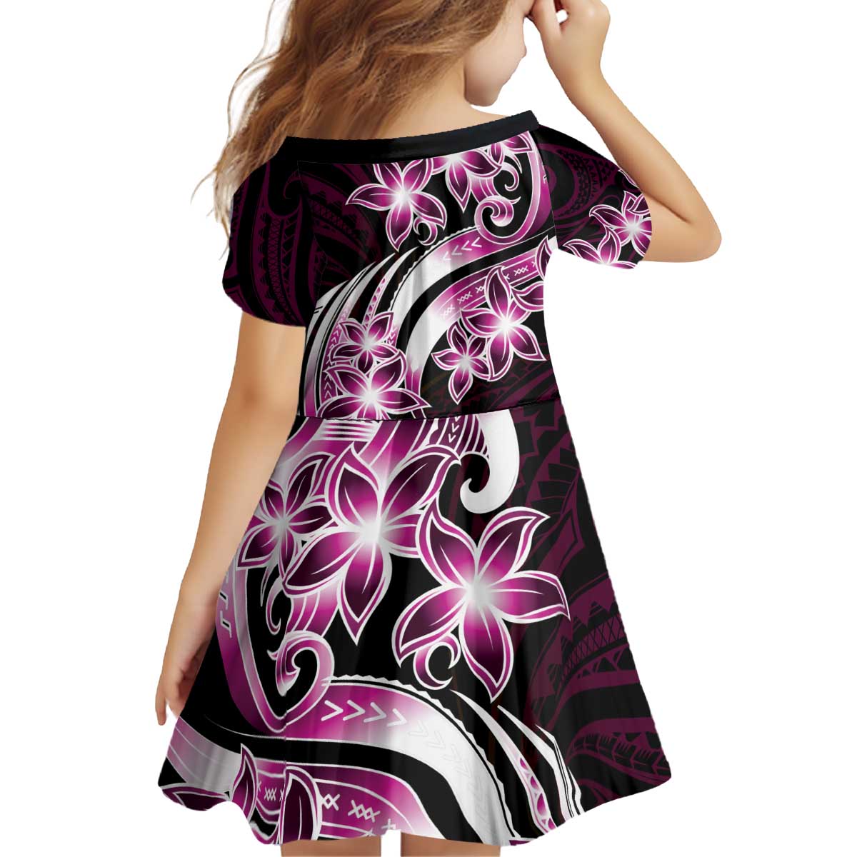 Plumeria Tribal Tattoo Family Matching Puletasi and Hawaiian Shirt Pink Polynesian Pattern LT9 - Polynesian Pride