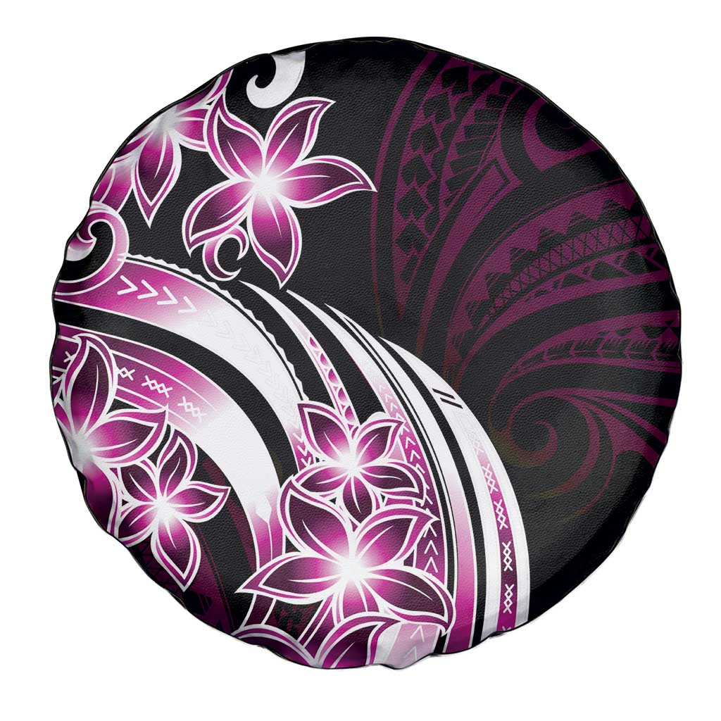 Plumeria Tribal Tattoo Spare Tire Cover Pink Polynesian Pattern LT9 - Polynesian Pride