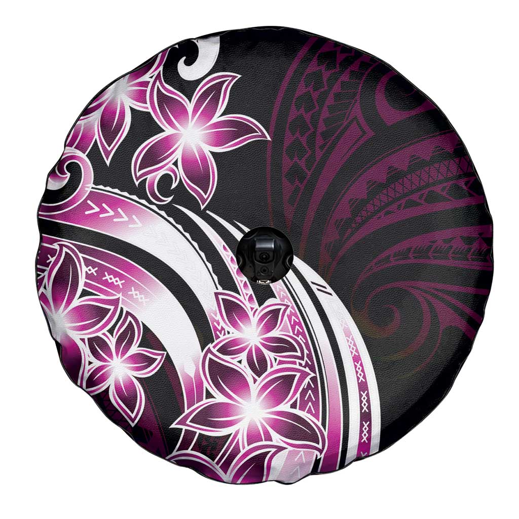 Plumeria Tribal Tattoo Spare Tire Cover Pink Polynesian Pattern LT9 - Polynesian Pride