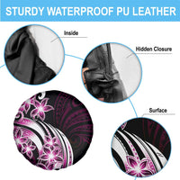 Plumeria Tribal Tattoo Spare Tire Cover Pink Polynesian Pattern LT9 - Polynesian Pride