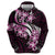 Plumeria Tribal Tattoo Zip Hoodie Pink Polynesian Pattern