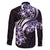 Plumeria Tribal Tattoo Family Matching Mermaid Dress and Hawaiian Shirt Purple Polynesian Pattern