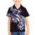 Plumeria Tribal Tattoo Family Matching Short Sleeve Bodycon Dress and Hawaiian Shirt Purple Polynesian Pattern