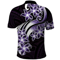 Plumeria Tribal Tattoo Polo Shirt Purple Polynesian Pattern