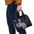Plumeria Tribal Tattoo Shoulder Handbag Purple Polynesian Pattern
