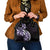 Plumeria Tribal Tattoo Shoulder Handbag Purple Polynesian Pattern
