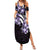 Plumeria Tribal Tattoo Summer Maxi Dress Purple Polynesian Pattern