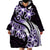 Plumeria Tribal Tattoo Wearable Blanket Hoodie Purple Polynesian Pattern