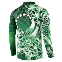 Cook Islands Tattoo Button Sweatshirt Plumeria Polynesian Pattern