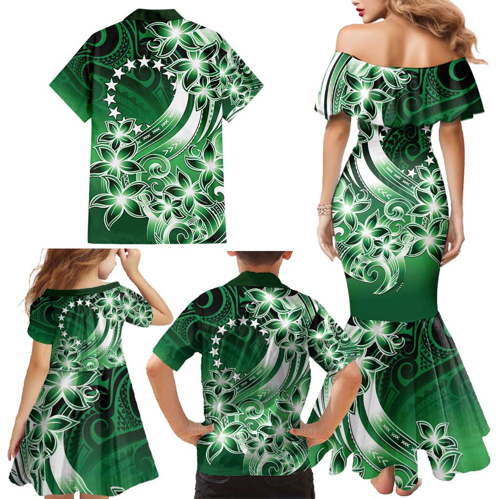 Cook Islands Tattoo Family Matching Mermaid Dress and Hawaiian Shirt Plumeria Polynesian Pattern
