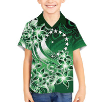 Cook Islands Tattoo Kid Hawaiian Shirt Plumeria Polynesian Pattern