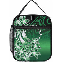 Cook Islands Tattoo Lunch Bag Plumeria Polynesian Pattern LT9 10.2 × 8.3 × 4.3 inch Green - Polynesian Pride