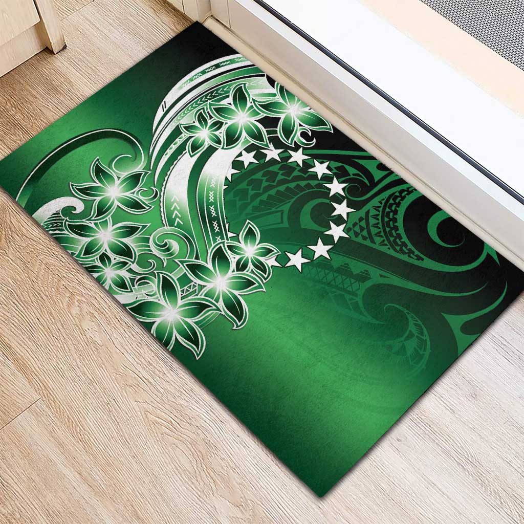 Cook Islands Tattoo Rubber Doormat Plumeria Polynesian Pattern